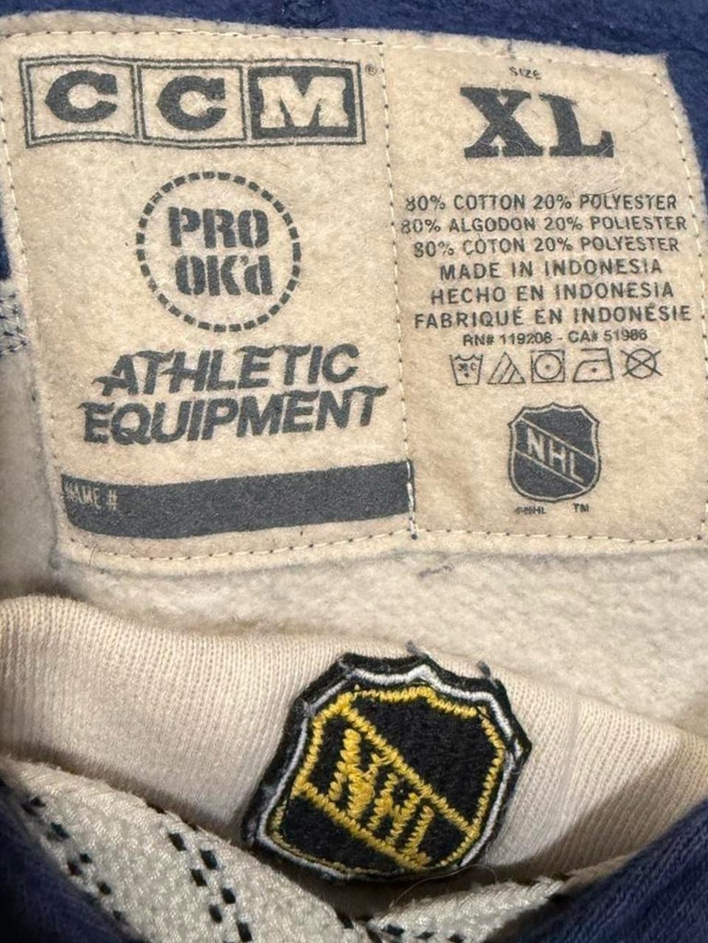 Vintage CCM NHL Distressed Jersey Boxy Hoodie - Picture 3 of 3